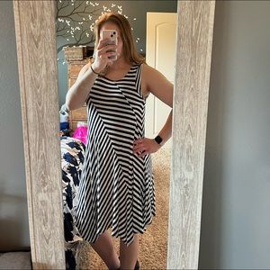 Premise White and Black Stripped Dress